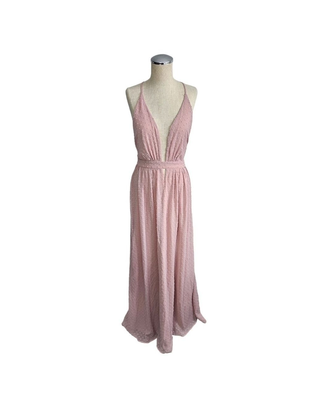 Verte Soft Pink Maxi Long Dress Size Small NWT